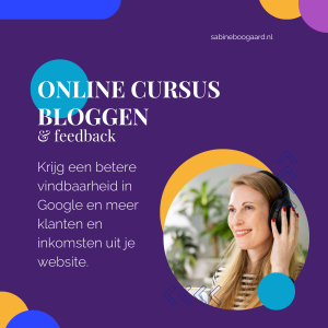 Online cursus bloggen voor ondernemers & bloggers + feedback
